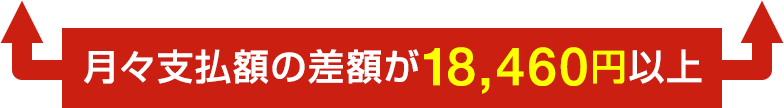 月々支払額の差額が18,460円以上