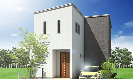 28坪プラン 外観 ホワイト&ブラック